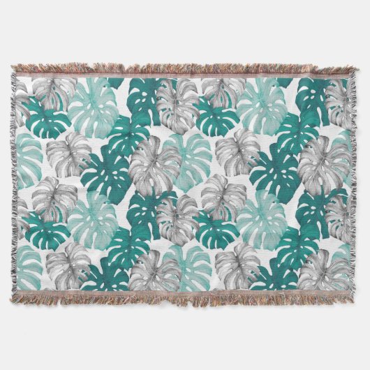 Monstera Duo Tone: Minimale Tropen Decke (Vorderseite)
