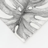 Monstera Duo Tone: Minimale Tropen Fleecedecke (Ecke)