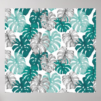 Monstera Duo Tone: Minimale Tropen Poster