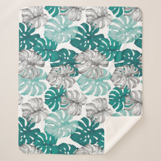 Monstera Duo Tone: Minimale Tropen Sherpadecke
