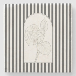 Monstera Elegante Blume Botanischer Stein Unterset Steinuntersetzer