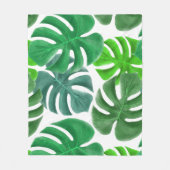 Monstera Fleecedecke (Vorderseite)
