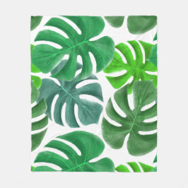 Monstera Fleecedecke