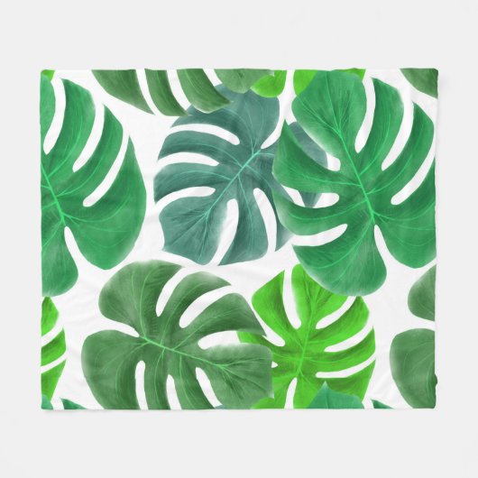 Monstera Fleecedecke (Vorderseite (Horizontal))