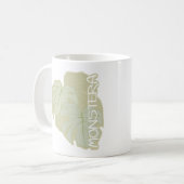 Monstera foliage in weichem Grün Kaffeetasse (Vorderseite Links)