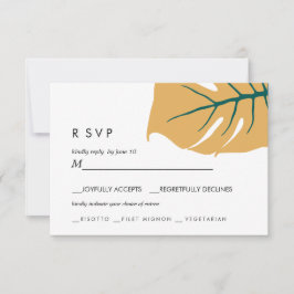 Monstera | Gelb | Auswahl für Hochzeitsmahlzeiten RSVP Karte
