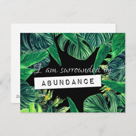 Monstera Gesetz der Attraktivität der Abundance Af Postkarte (Vorne/Hinten)