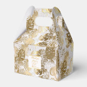 Monstera Gilded Gold Wedding Geschenkschachtel (Rückseite)