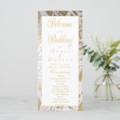 Monstera Gilded Gold Wedding Programm (Stehend Vorderseite)