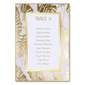 Monstera Gilded Gold Wedding Tischnummer (Rückseite)