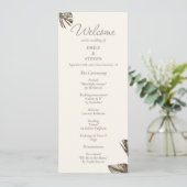 Monstera Gold Wedding Program Card Programm (Stehend Vorderseite)