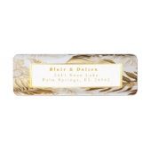 Monstera Gold Wedding Rücksendeadresse (Vorne)