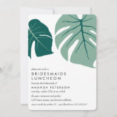 Monstera Green | Bridesmaids Luncheon Wedding Einladung (Vorderseite)