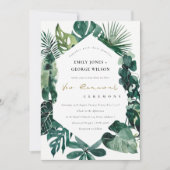 Monstera Green Fauna Hexagonal Vow Renewal Einladu Dankeskarte (Vorderseite)