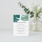 Monstera Green | Hochzeitshotel Unterkunft Begleitkarte (Stehend Vorderseite)