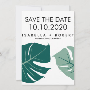 Monstera Green   Hochzeitsstichtag speichern Save The Date