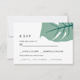 Monstera | Grün | Auswahl für Hochzeitsmahlzeiten RSVP Karte