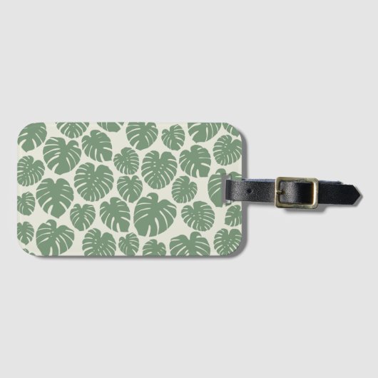 Monstera - grün gepäckanhänger (Vorderseite (Horizontal))