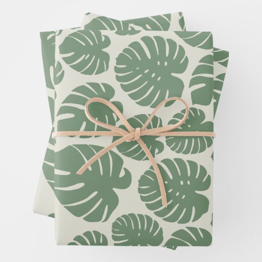 Monstera - grün geschenkpapier set (Beispiel)