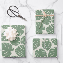 Monstera - grün geschenkpapier set