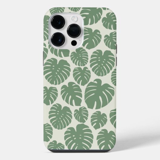 Monstera - Grün iPhone Hülle (Rückseite)