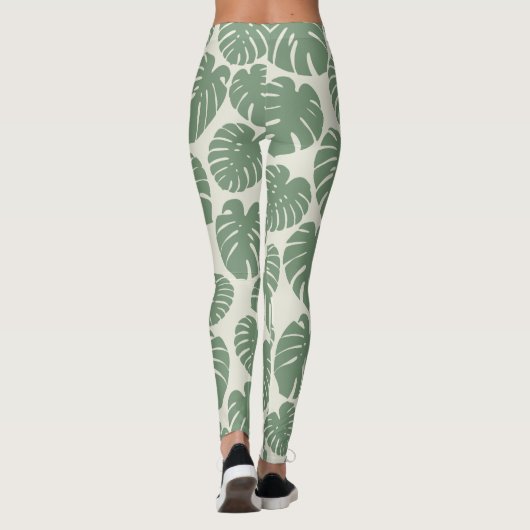 Monstera - grün leggings (Rückseite)