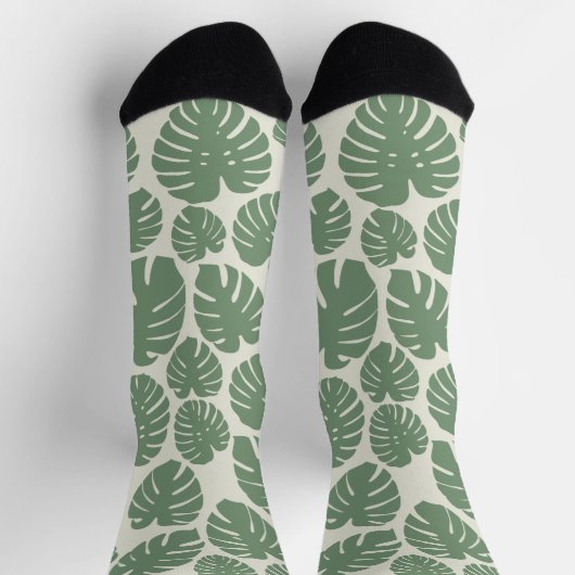 Monstera - grün socken (Oben)