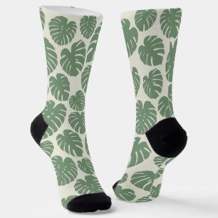 Monstera - grün socken