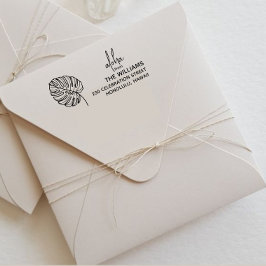 Monstera Hawaii Rücksendeadresse Briefmarke Permastempel
