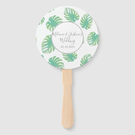 Monstera Hochzeit Fächer (Vorderseite)