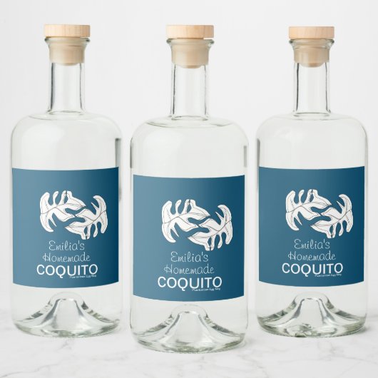 Monstera Homemade Coquito Rezept Business Branding Alkoholflaschenetikett (Flaschen)