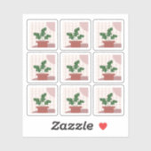 Monstera House Pflanze Frames Bohemisch Sticker (Blatt)