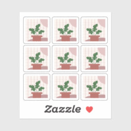 Monstera House Pflanze Frames Bohemisch Sticker