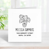 Monstera Housepflanzenadresse Gummistempel