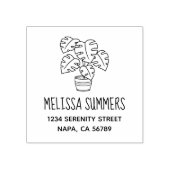 Monstera Housepflanzenadresse Gummistempel (Prägung)