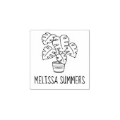 Monstera Houseplant Individuelle Name 1x1 Gummistempel (Prägung)