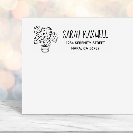 Monstera Houseplant Rücksendeadresse Permastempel