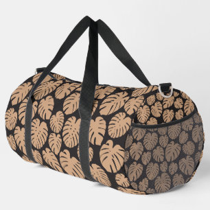 Monstera in Beige und Schwarz Duffle Bag