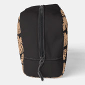 Monstera in Beige und Schwarz Waschbeutel (Rechts)