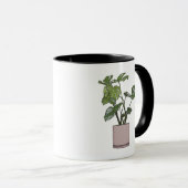 Monstera in einer rosa Pot-Tasse Tasse (VorderseiteRechts)