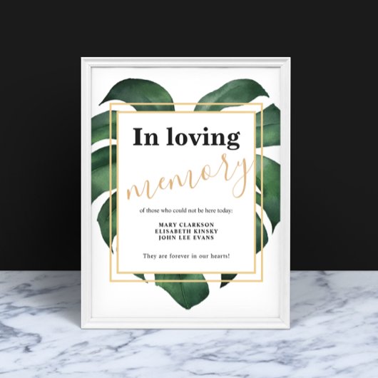 Monstera In Love Memory Hochzeitszeichen Poster