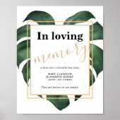 Monstera In Love Memory Hochzeitszeichen Poster (Vorne)