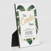 Monstera In loving memory wedding sign Tabletop Fotoplatte (Seite)