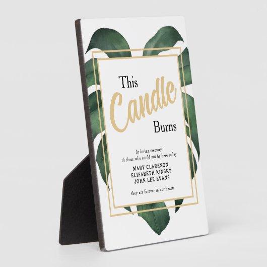 Monstera In loving memory wedding sign Tabletop  Fotoplatte (Seite)