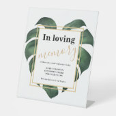 Monstera In loving memory wedding Sockelschild (Vorderseite)