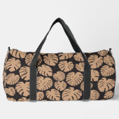 Monstera in Tan und Schwarz Duffle Bag (Vorderseite)