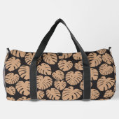 Monstera in Tan und Schwarz Duffle Bag (Rückseite)