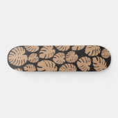 Monstera in Tan und Schwarz Skateboard (Horizontal)
