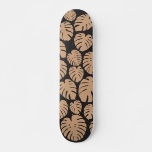 Monstera in Tan und Schwarz Skateboard