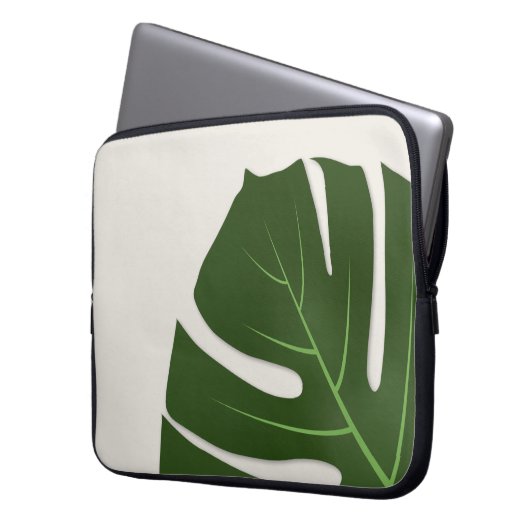 Monstera Laptopschutzhülle (Vorderseite Links)